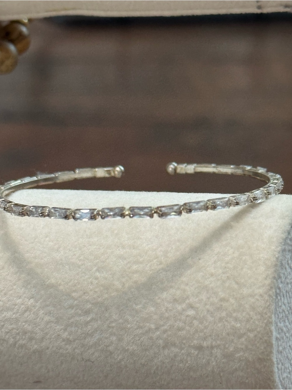 Open Cut Bangle With Rectangular Stones - Picture 5 of 5
